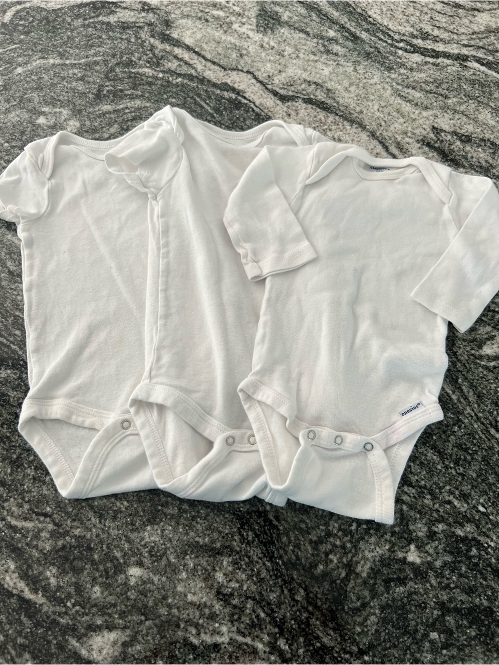 Gerber White Baby One-Piece Bodysuits Pack of 3